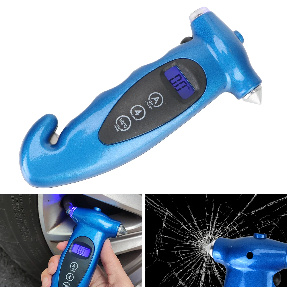 LCD Digital Tire Pressure Indicator Emergency Safety Hammer Barometer Tester Car Tire Pressure Gauge Manometer Tire Repair Tools
LCD Digital Tire Pressure Indicator Emergency Safety Hammer Barometer Tester Car Tire Pressure Gauge Manometer Tire Repair Tools