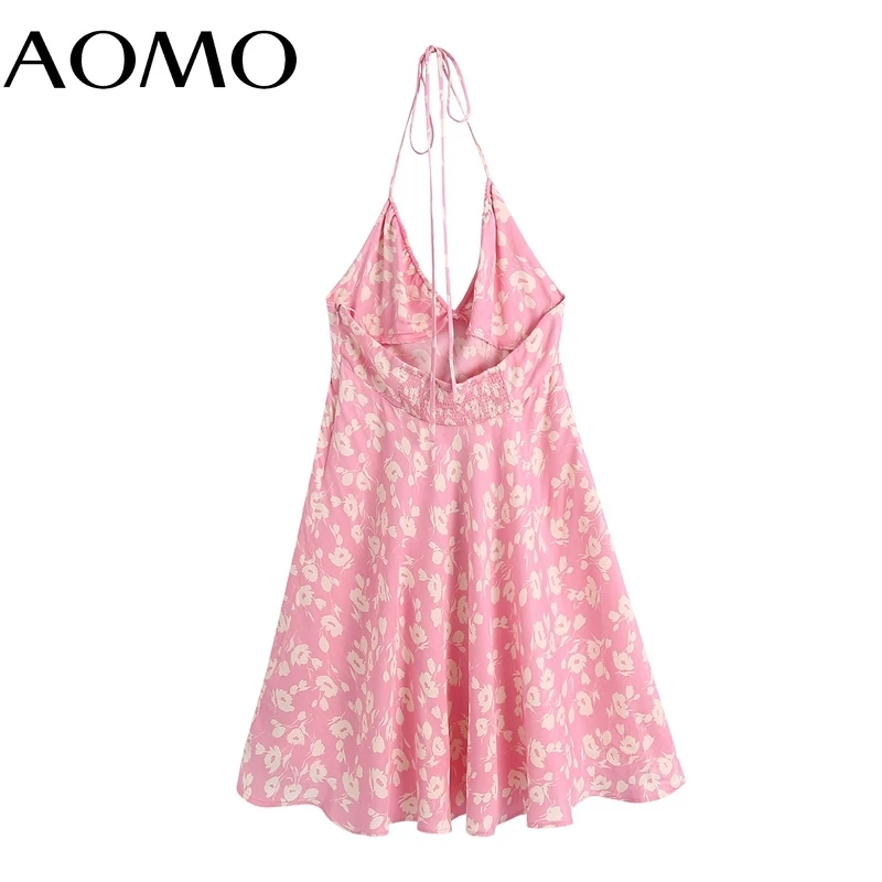 AOMO Women 2021 Chic Fashion Floral Print Halter Mini Dress Vintage Backless Elastic Ties Thin Straps Female Dresses BE905A
AOMO Women 2021 Chic Fashion Floral Print Halter Mini Dress Vintage Backless Elastic Ties Thin Straps Female Dresses BE905A