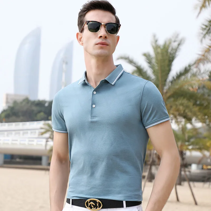 2020 Summer Mens Short Sleeve Polo Shirt Solid Color Print Business Casual Tops Tees Male Slim Polo Shirt Turn-down Collar Polo
2020 Summer Mens Short Sleeve Polo Shirt Solid Color Print Business Casual Tops Tees Male Slim Polo Shirt Turn-down Collar Polo