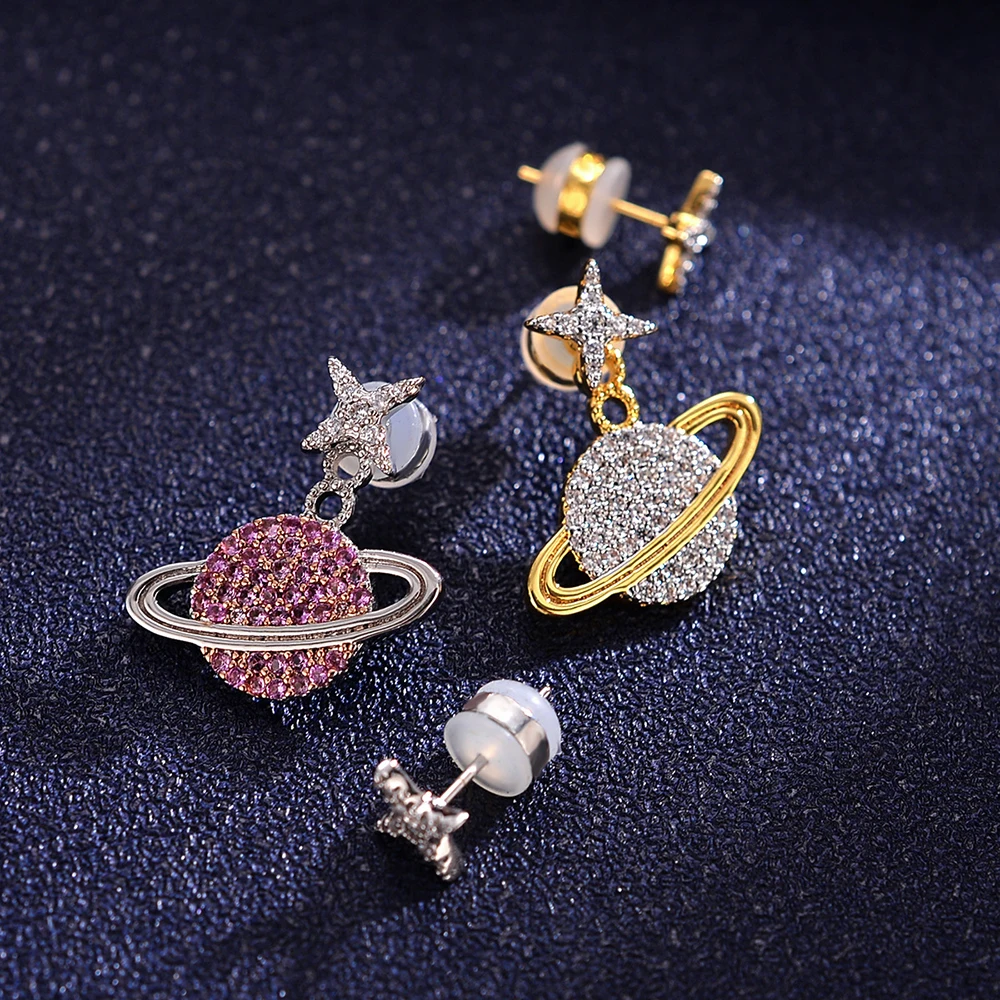 S925 Sterling Silver Summer Planet Asymmetrical Stud Earrings Female Golden Personality Earrings Fashion Classic Jewelry Gift
S925 Sterling Silver Summer Planet Asymmetrical Stud Earrings Female Golden Personality Earrings Fashion Classic Jewelry Gift
