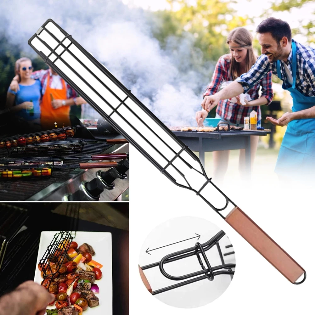 NEW Barbecue Bar Shape Iron Skewer Basket Practical Barbecue Cage BBQ Mesh Holder Convenient Grill Basket for Party Camping
NEW Barbecue Bar Shape Iron Skewer Basket Practical Barbecue Cage BBQ Mesh Holder Convenient Grill Basket for Party Camping