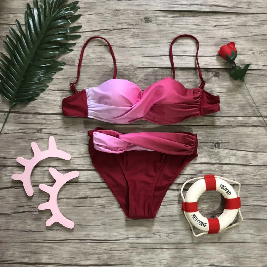 Women Push Up Bikinis Set Sexy Floral Wrap Bikini Sets Thong Two Pieces Cross Stripe Swimwear Beach Bathing Biquini Suits C2
Women Push Up Bikinis Set Sexy Floral Wrap Bikini Sets Thong Two Pieces Cross Stripe Swimwear Beach Bathing Biquini Suits C2