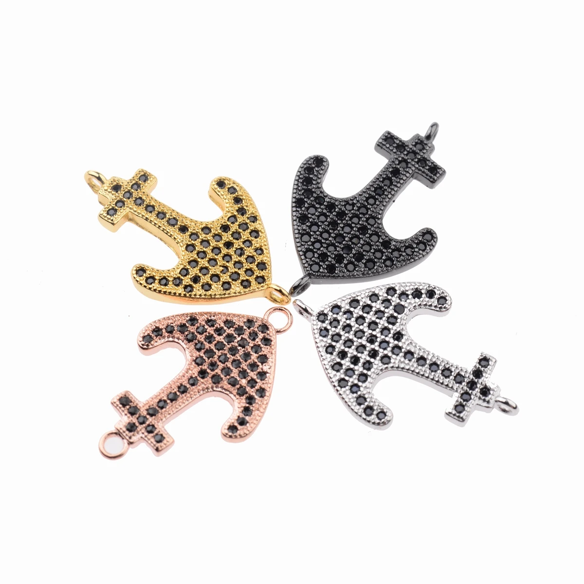 Fashion Model Micro Zirconia Anchor Shape Charms Beads for Jewelry Making Metal Copper Accessories for Bracelets DIY Wholesale
Fashion Model Micro Zirconia Anchor Shape Charms Beads for Jewelry Making Metal Copper Accessories for Bracelets DIY Wholesale
