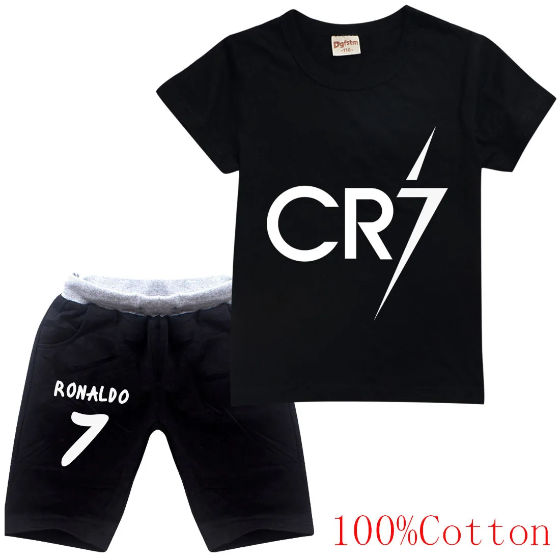 Cotton Summer Baby Children Soft Shorts Suit t-shirt Star Boy Girl kids Ronaldo CR7 cartoon infant clothes cheap stuff for 2-15Y |