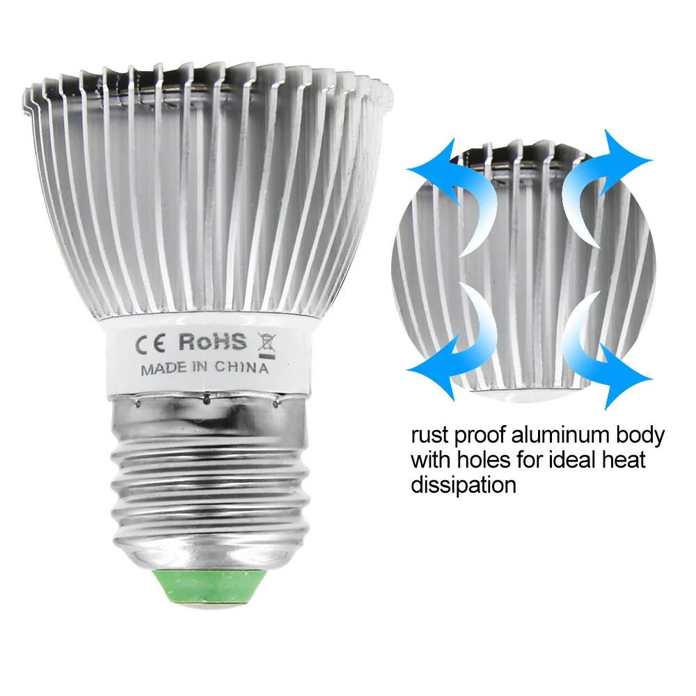 Полный спектр 8 Вт 10 E27 E14 GU10 18 28 Led Grow Light Red Blue UV IR растущая лампа для гидропоники