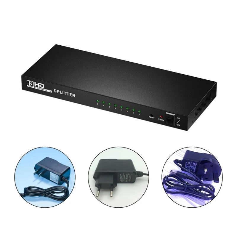 HDMI Display Adapter Multiple Monitors for 720p 480p Full 3D Stereo Transmission 1 Input 8 Output Video Conferences
HDMI Display Adapter Multiple Monitors for 720p 480p Full 3D Stereo Transmission 1 Input 8 Output Video Conferences