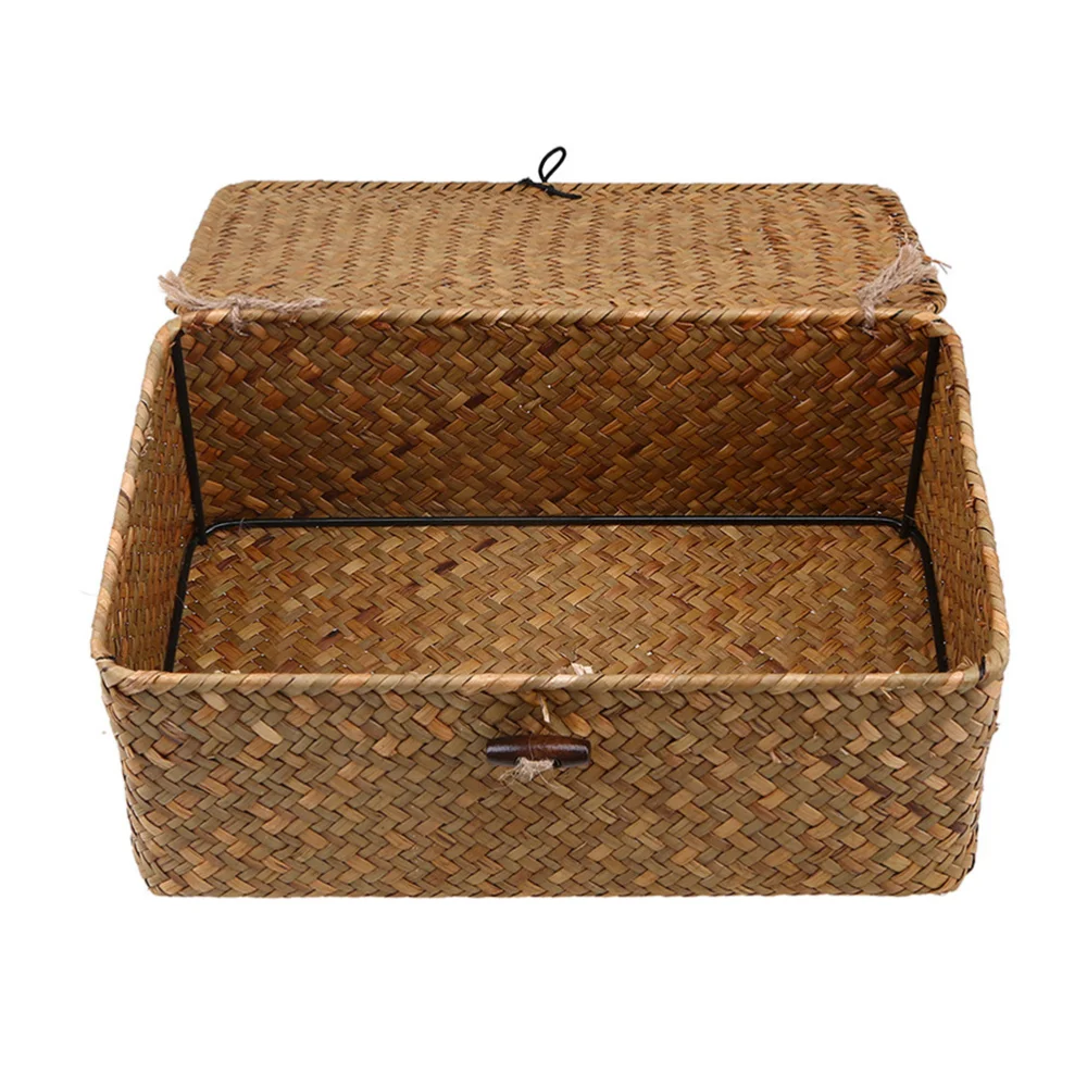 3pcs New Seaweed With Button Woven Basket Straw Woven Debris Desktop Storage Box Hand-woven Storage Basket - Size S, M,
3pcs New Seaweed With Button Woven Basket Straw Woven Debris Desktop Storage Box Hand-woven Storage Basket - Size S, M,