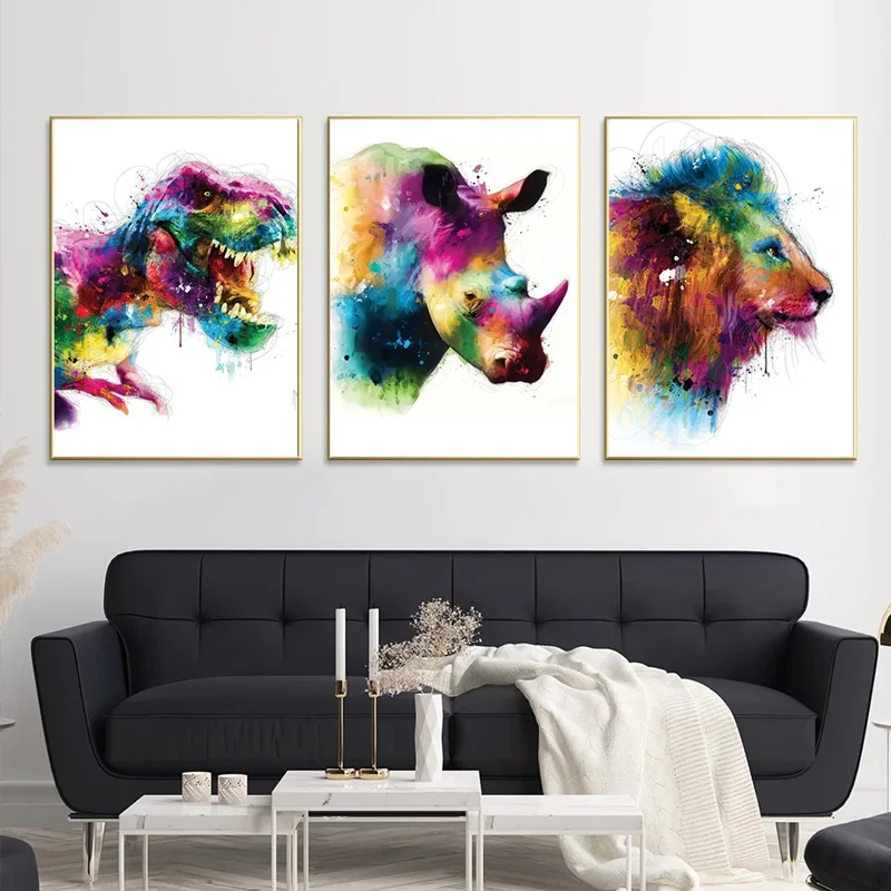 Watercolor Dinosaur Lion Rhino Canvas Paintings Animal Mural Posters And Prints Wall Art Picture For Kids Room Decoration
Watercolor Dinosaur Lion Rhino Canvas Paintings Animal Mural Posters And Prints Wall Art Picture For Kids Room Decoration