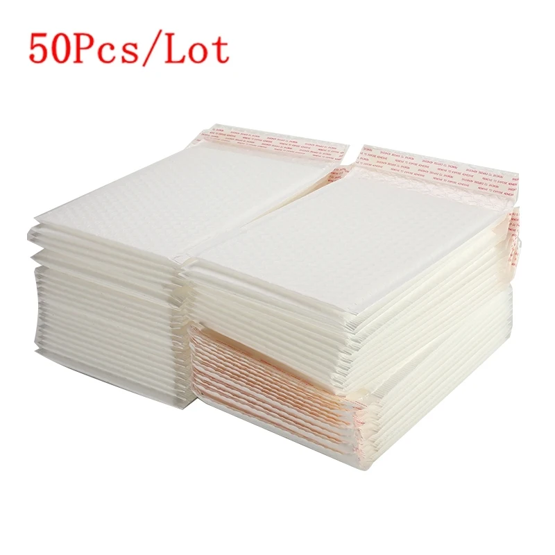 50Pcs/Lot Different Specifications Matte White Bubble Film Envelope Bag Foam Express Delivery Packaging Mailing | Канцтовары для