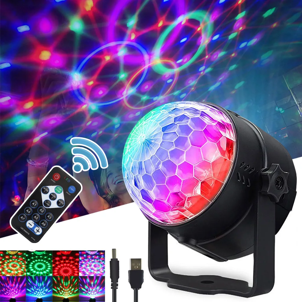 RGB Disco Ball Party Lights DJ Disco Light LED Projector Strobe Lamp Birthday Party Car Club Bar Karaoke Xmas Sound Activated
RGB Disco Ball Party Lights DJ Disco Light LED Projector Strobe Lamp Birthday Party Car Club Bar Karaoke Xmas Sound Activated