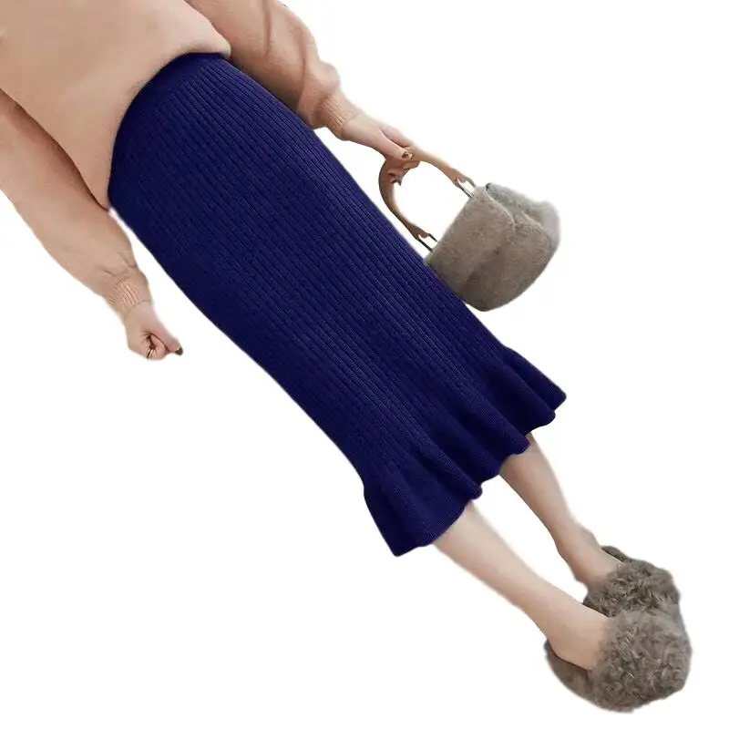 MISSKY Women Skirt Solid Color Autumn Winter Skirt High Waist Flounce Knitting Fishtail Skirt Female Clothes New
MISSKY Women Skirt Solid Color Autumn Winter Skirt High Waist Flounce Knitting Fishtail Skirt Female Clothes New