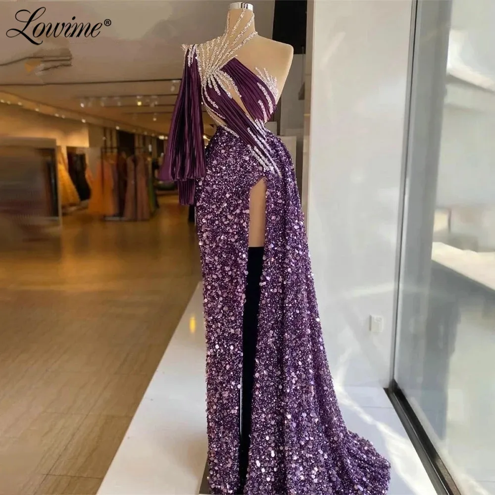Lowime Purple Long Mermaid Arabic Evening Gown Long Sleeve High Slit Wedding Party Dresses Customize Prom Dress Abendkleider
Lowime Purple Long Mermaid Arabic Evening Gown Long Sleeve High Slit Wedding Party Dresses Customize Prom Dress Abendkleider