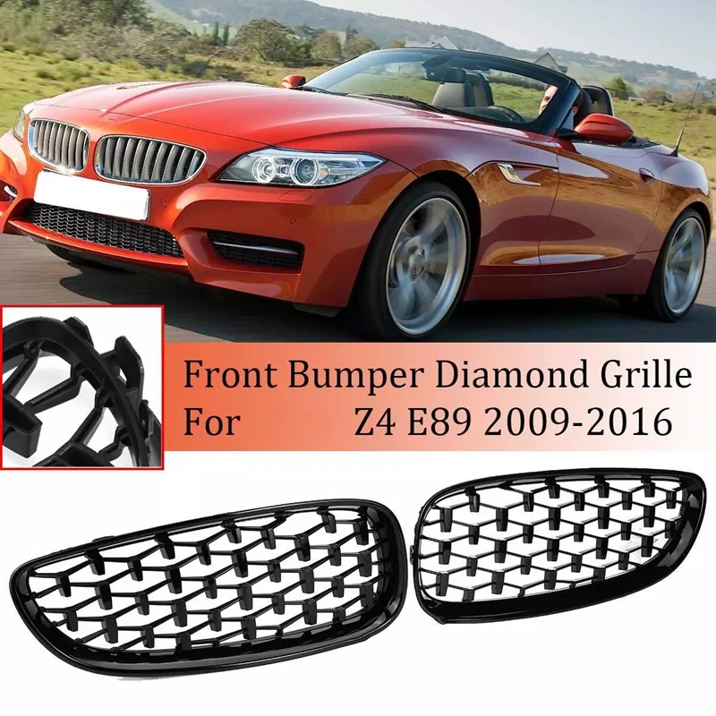 NEW-1 Pair Car Decoration Front Bumper Diamond Grille Kidney Grill for -BMW Z4 E89 2009-2016
NEW-1 Pair Car Decoration Front Bumper Diamond Grille Kidney Grill for -BMW Z4 E89 2009-2016
