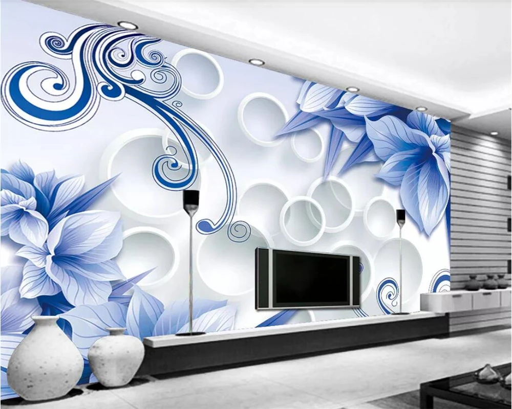 beibehang Custom wallpaper modern style fashion blue floral romantic living room bedroom 3D decorative TV background wall
beibehang Custom wallpaper modern style fashion blue floral romantic living room bedroom 3D decorative TV background wall