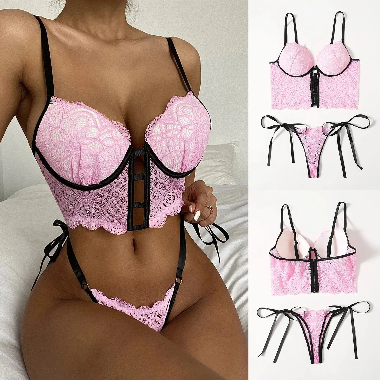 2021 New Women Sexy Lace Lingerie Thong Set Bodydoll Sleepwear Bandage Bra Underwear Нижнее Белье Женское Sexy Lingerie Mujer
2021 New Women Sexy Lace Lingerie Thong Set Bodydoll Sleepwear Bandage Bra Underwear Нижнее Белье Женское Sexy Lingerie Mujer
