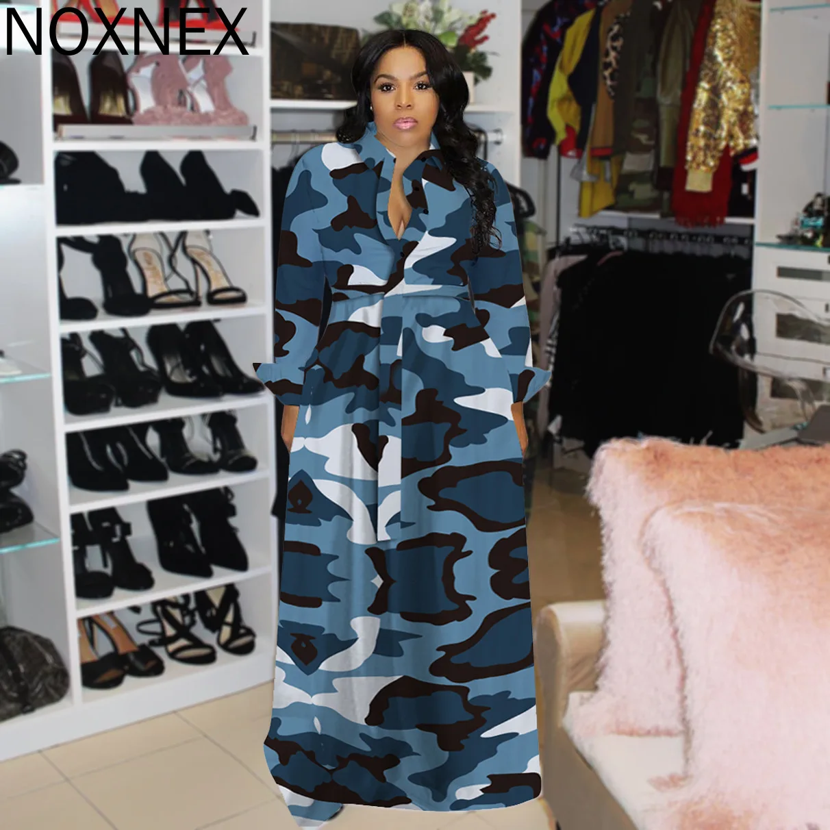 NOXNEX Women Winter Dressess Plus Size Camouflage Print Maxi Dress Full Sleeve Sexy Night Party Fit & Flare Long Dresses S-4XL
NOXNEX Women Winter Dressess Plus Size Camouflage Print Maxi Dress Full Sleeve Sexy Night Party Fit & Flare Long Dresses S-4XL
