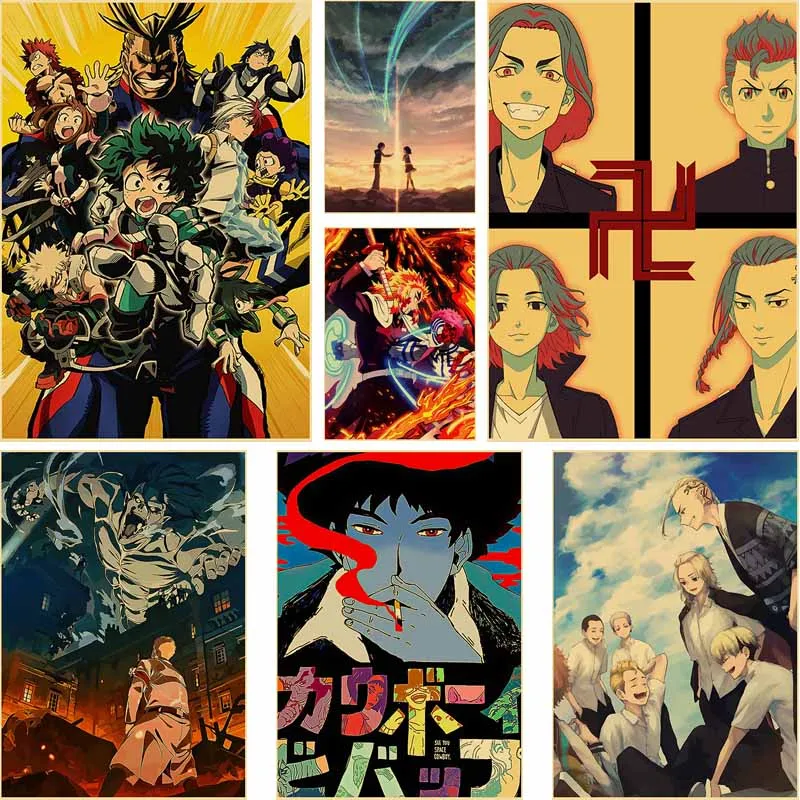 Vintage Anime Posters Attack on Titan/Tokyo Revengers/Haikyuu!! Aesthetic Poster Home Decor Living Room Bar Cafe Art Painting
Vintage Anime Posters Attack on Titan/Tokyo Revengers/Haikyuu!! Aesthetic Poster Home Decor Living Room Bar Cafe Art Painting