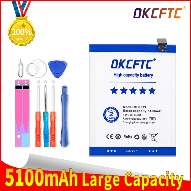 Original NEW for Oneplus 3 3T Battery High Quality 5100mAh BLP633 BLP613 Replacement for Oneplus Three T Smartphone+ Battery
Original NEW for Oneplus 3 3T Battery High Quality 5100mAh BLP633 BLP613 Replacement for Oneplus Three T Smartphone+ Battery