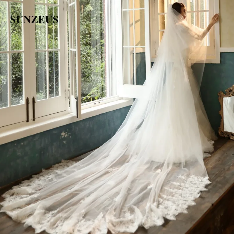 4 Meters Long Bridal Veils 2019 New Adult 2 Layers Cathedral Head Veil For Brides Appliques Edge Voile Mariage Long LVV06
4 Meters Long Bridal Veils 2019 New Adult 2 Layers Cathedral Head Veil For Brides Appliques Edge Voile Mariage Long LVV06