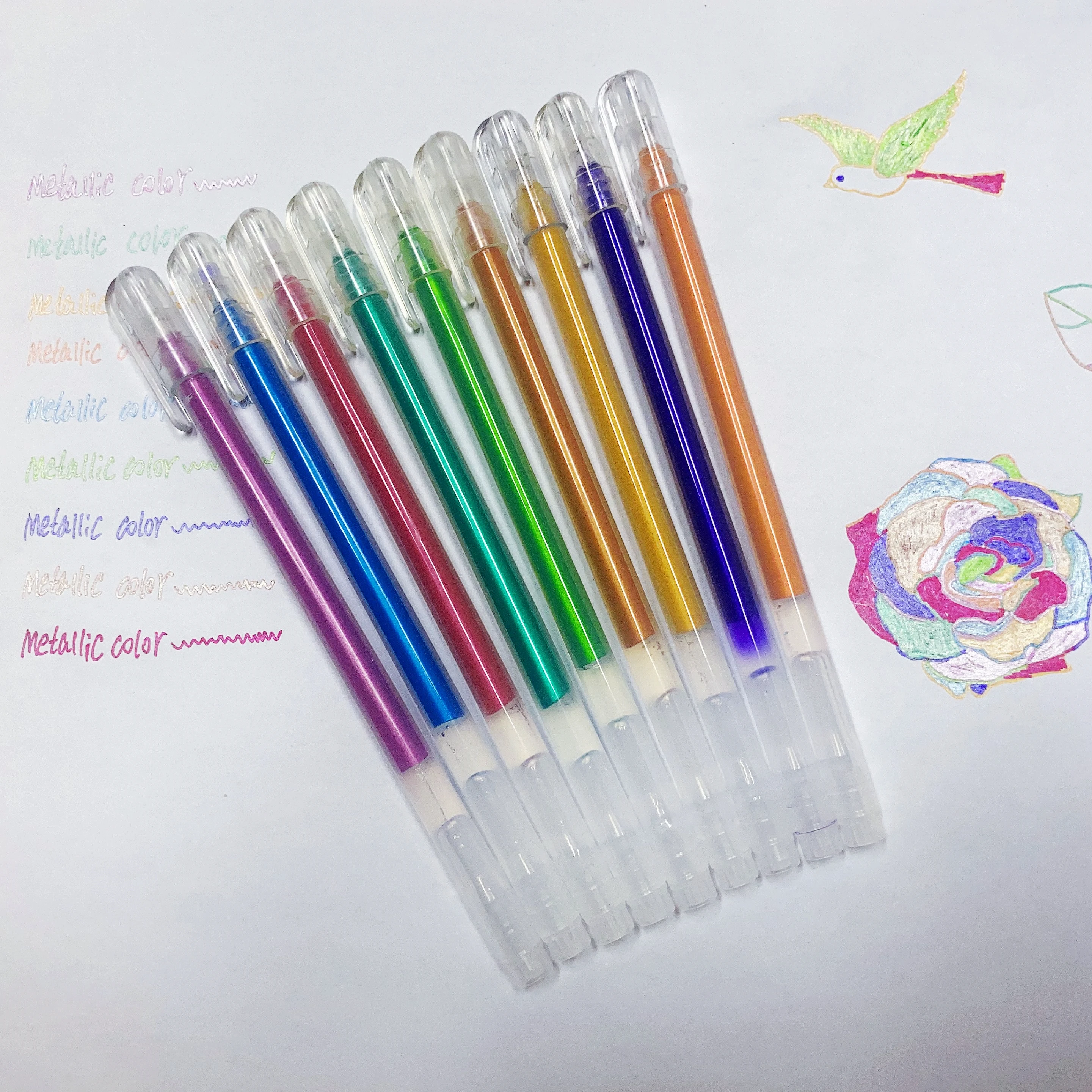 9Pcs/Set Glitter Pen Metallic Color Changing Flash Marker Gel Pens Drawing Scrapbook Album Journal DIY Kawaii Stationery School
9Pcs/Set Glitter Pen Metallic Color Changing Flash Marker Gel Pens Drawing Scrapbook Album Journal DIY Kawaii Stationery School