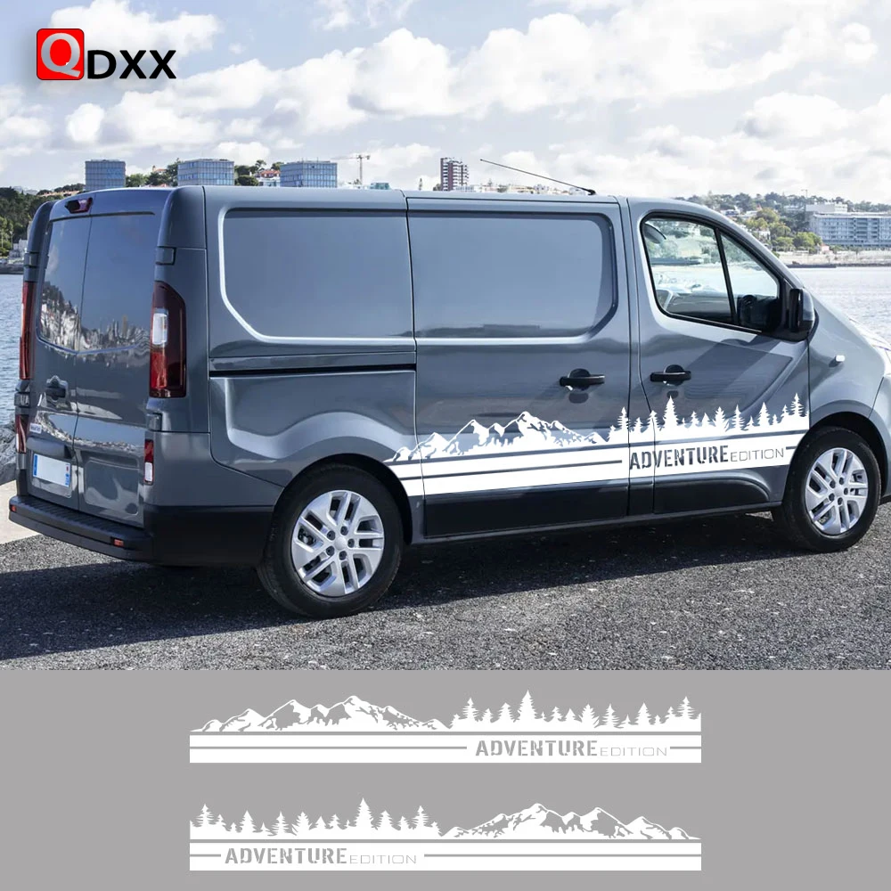 

2PCS Car Door Stickers For Renault Trafic 3 2 MK1 MK2 MK3 Tuning Accessories Camper Van Side Stripes Graphics Vinyl Film Decals