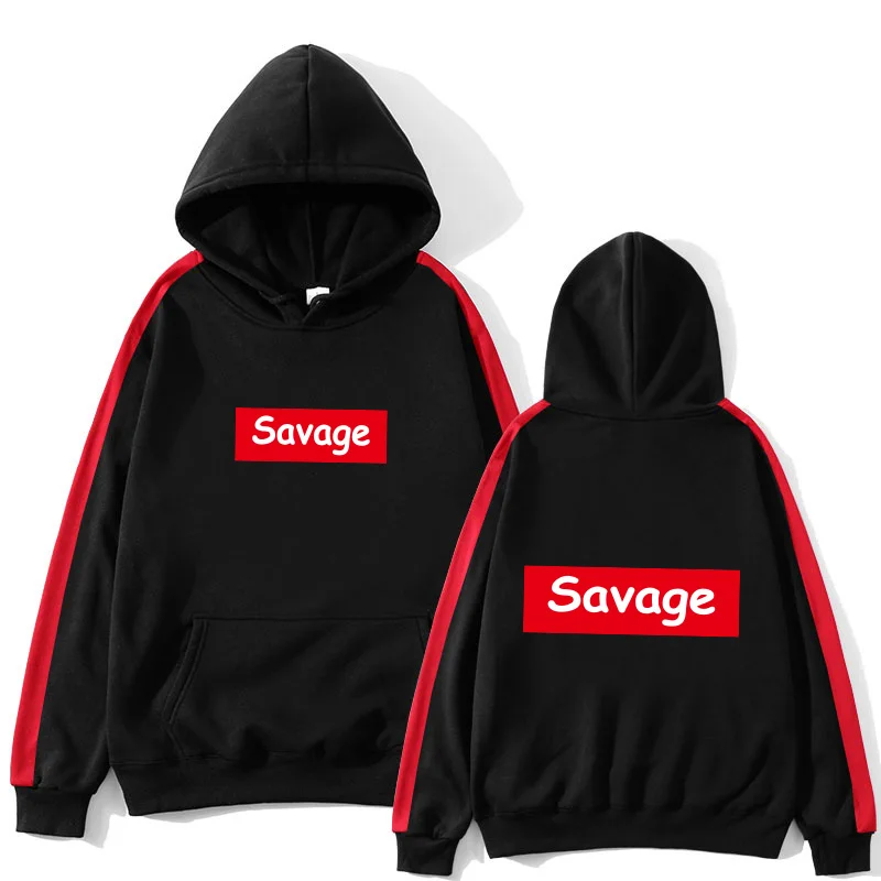 Мужская толстовка с длинным рукавом хлопковая капюшоном надписью Parody No Heart X Savage