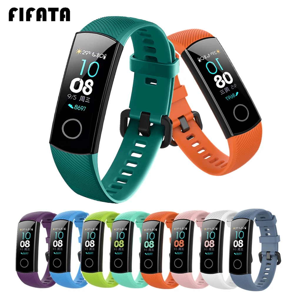 Силиконовый ремешок FIFATA для часов Honor Band 4 5 аксессуары браслетов сменный