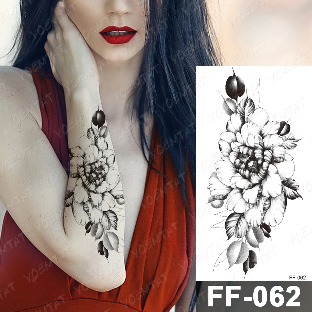 Waterproof Temporary Tattoo Sticker Peony Plum Blossom Flower Black Flash Tattoos Female Minimalist Line Body Art Fake Tatto
Waterproof Temporary Tattoo Sticker Peony Plum Blossom Flower Black Flash Tattoos Female Minimalist Line Body Art Fake Tatto