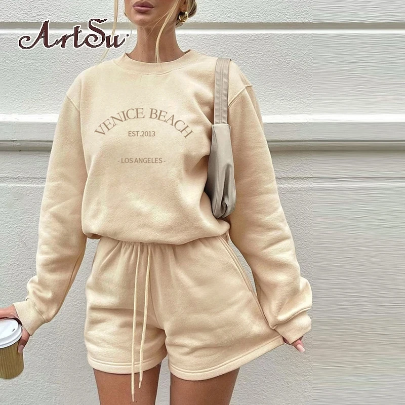 Artsu/Повседневная модная Толстовка и шорты; Комплекты одежды для женщин; Одежда для отдыха; Комплект из 2 предметов; Осенний комплект
Artsu/Повседневная модная Толстовка и шорты; Комплекты одежды для женщин; Одежда для отдыха; Комплект из 2 предметов; Осенний комплект