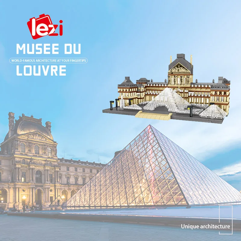 Paris Louvre Museum LEZI World Famous Mini Micro Building Blocks Street View 3D DIY Architecture Model Bricks Children Toy Gift
Paris Louvre Museum LEZI World Famous Mini Micro Building Blocks Street View 3D DIY Architecture Model Bricks Children Toy Gift