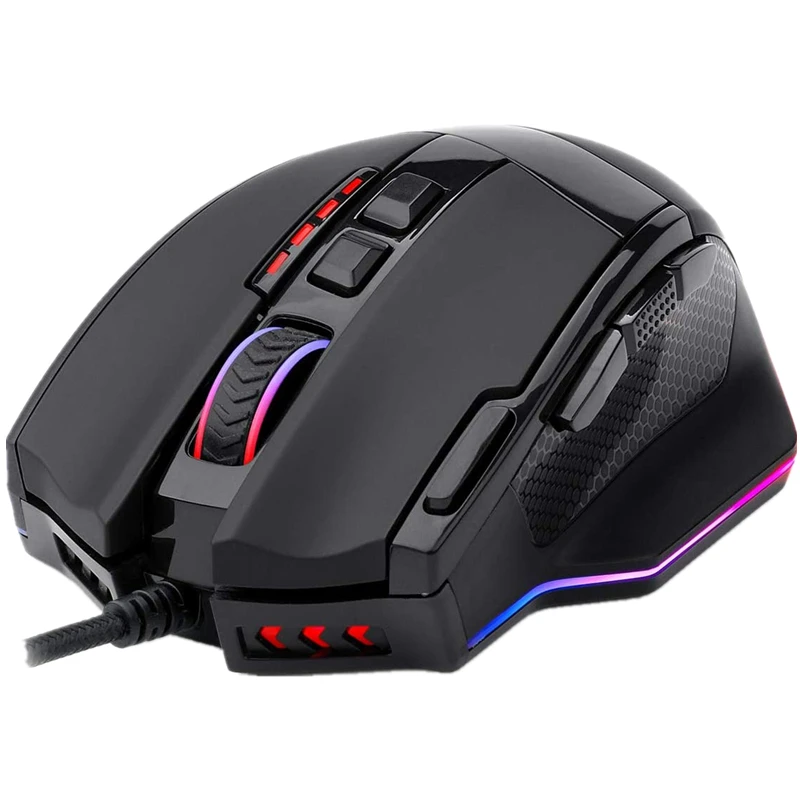 Redragon M80 RGB 12400 Точек на дюйм 10 программируемых кнопок лазерная игровая Мышь