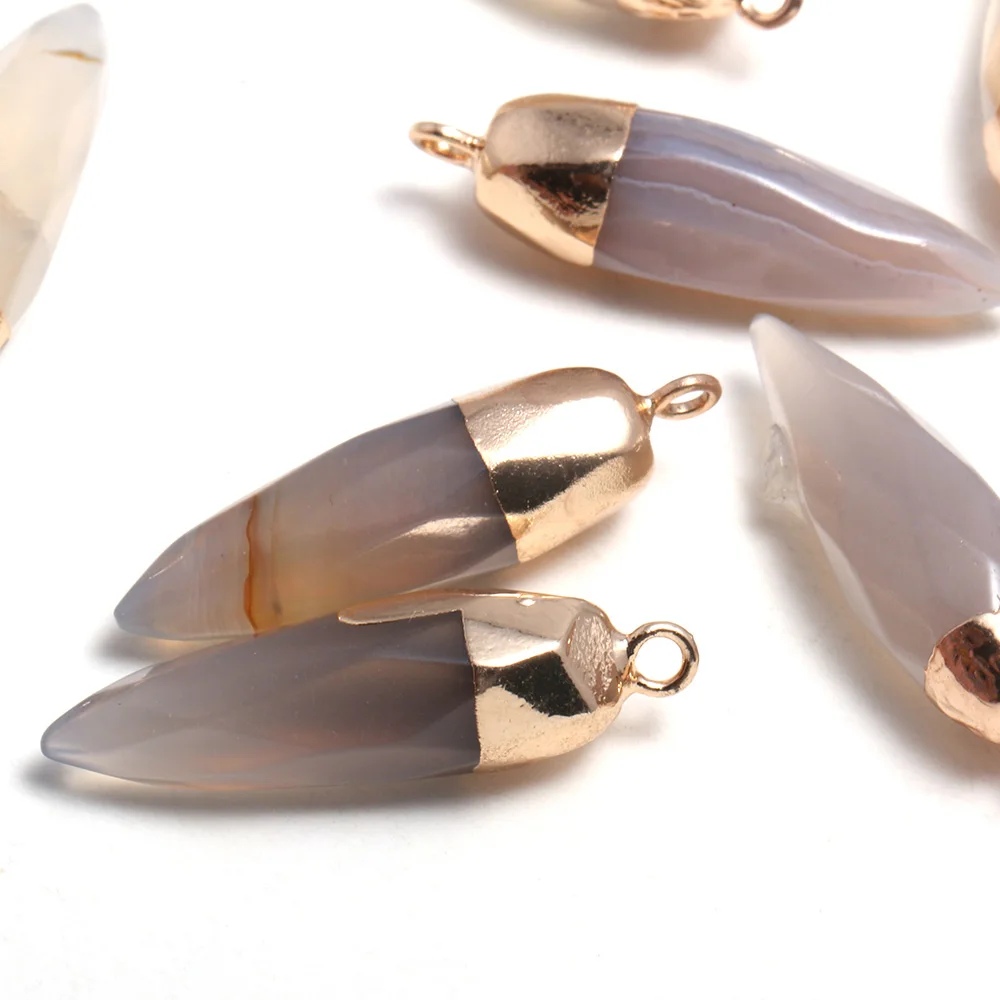 2pcs Natural Stone Charms Pendants Pointed Faceted Grey Agates for Jewelry Making DIY Accessories Bracelet Nacklace Earring
2pcs Natural Stone Charms Pendants Pointed Faceted Grey Agates for Jewelry Making DIY Accessories Bracelet Nacklace Earring