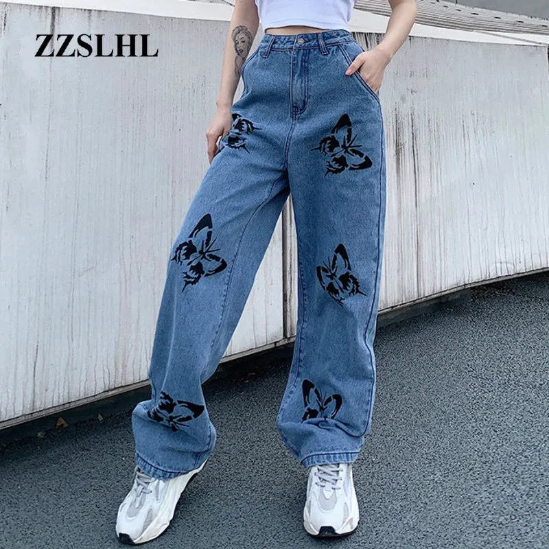 2020 New Summer Vintage Jeans Woman Long Trousers Cowboy Female Loose Streetwear Butterfly Print Pants
2020 New Summer Vintage Jeans Woman Long Trousers Cowboy Female Loose Streetwear Butterfly Print Pants