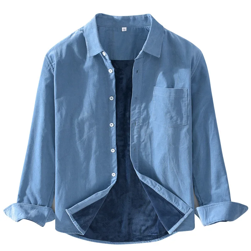 Men Hong Kong Style Solid Color Corduroy Long Sleeve Shirts Japan Style Slim Fit Casual Large Size Fleece Lining Warm Retro Tops
Men Hong Kong Style Solid Color Corduroy Long Sleeve Shirts Japan Style Slim Fit Casual Large Size Fleece Lining Warm Retro Tops