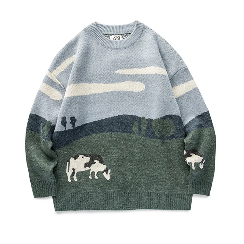 Women Cow Vintage Sweater 2021 Autumn Pullover Women Oneck Long Sleeve Fashionable Knitted Sweater Casual Loose Harajuku Clothes
Women Cow Vintage Sweater 2021 Autumn Pullover Women Oneck Long Sleeve Fashionable Knitted Sweater Casual Loose Harajuku Clothes