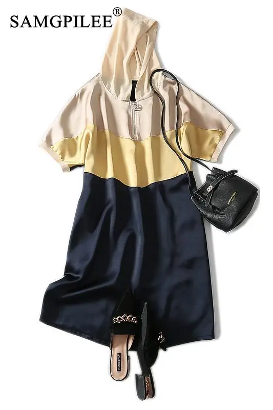 Summer Clothes For Women 2020 Casual Dress A-line Patchwork Short Sleeve Elegant Dress Empire Hooded Collar Dresses For Women
Summer Clothes For Women 2020 Casual Dress A-line Patchwork Short Sleeve Elegant Dress Empire Hooded Collar Dresses For Women