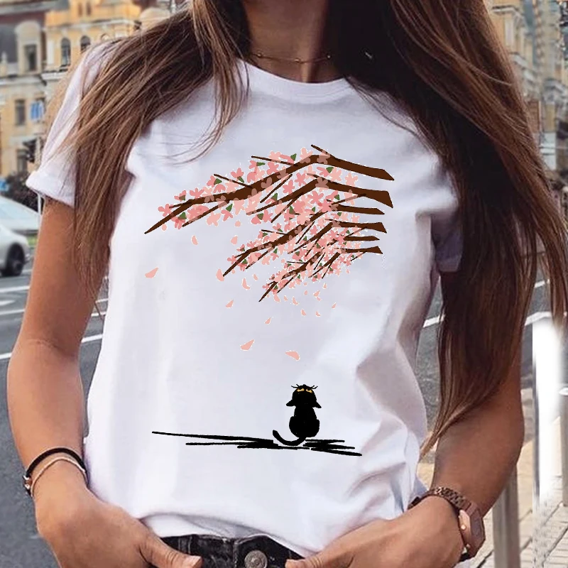 Cat 2021 Lovely Animal Tops Trendy Print Women's T-shirt Women's casual basic O-neck white short-sleeved shirt T-shirts
Cat 2021 Lovely Animal Tops Trendy Print Women's T-shirt Women's casual basic O-neck white short-sleeved shirt T-shirts