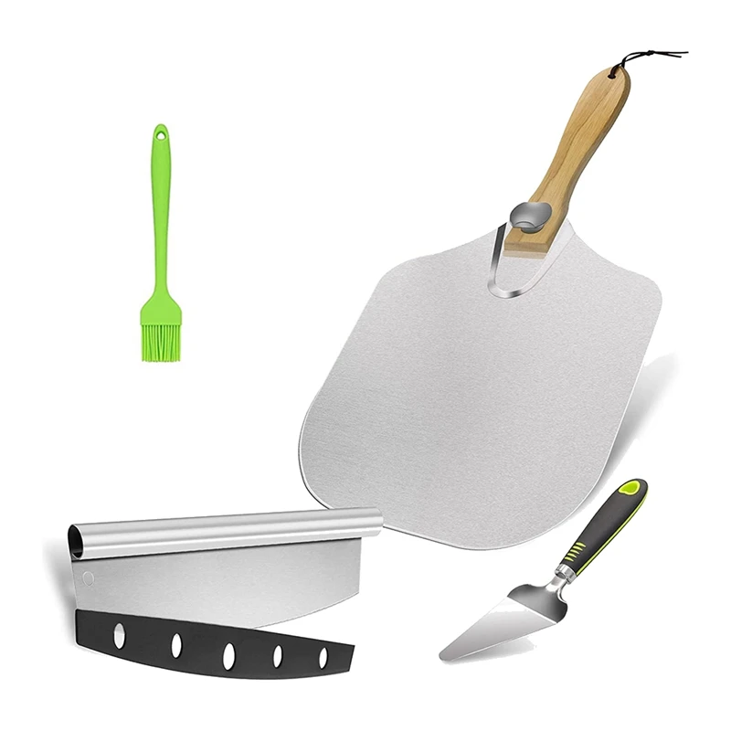 Pizza Peel Tools Set, Pizza Cutter and Paddle,Aluminum Pie Paddle with Foldable Wooden Handle for Baking Pizza and Bread
Pizza Peel Tools Set, Pizza Cutter and Paddle,Aluminum Pie Paddle with Foldable Wooden Handle for Baking Pizza and Bread