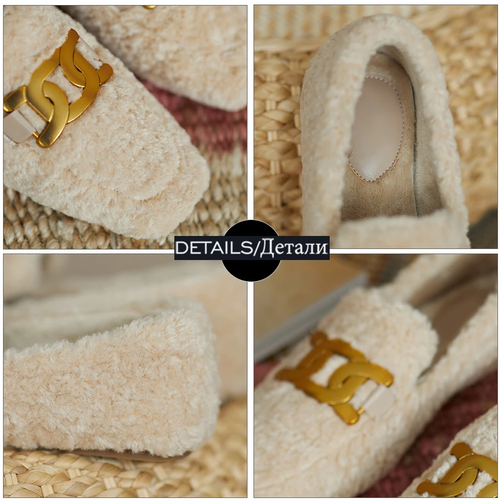 ISNOM Furry Women Flats Square Toe Fur Loafers Shearling Buckle Slip On Fluffy Pregnant Fashion Casual Shoes Ladies
ISNOM Furry Women Flats Square Toe Fur Loafers Shearling Buckle Slip On Fluffy Pregnant Fashion Casual Shoes Ladies