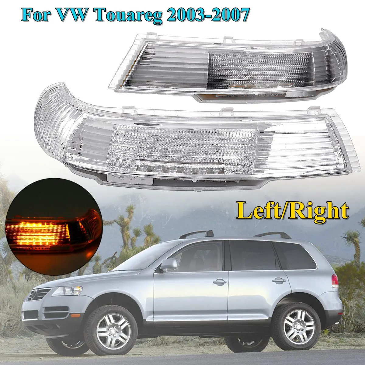 1 Pair Rearview Rear View Wing Mirror LED Turn Signal Light for VW TOUAREG 2003 2004 2005 2006 2007 Indicator lamp Car Styling 
1 Pair Rearview Rear View Wing Mirror LED Turn Signal Light for VW TOUAREG 2003 2004 2005 2006 2007 Indicator lamp Car Styling
