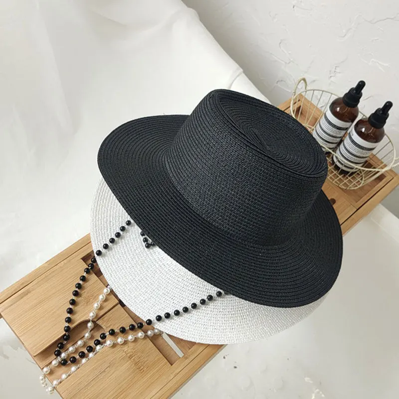 Fashion Pearl Chain Vintage Concave Top Design Paper Straw Hat For Women Girls Beach Holiday Black White Sun Cap High Quality
Fashion Pearl Chain Vintage Concave Top Design Paper Straw Hat For Women Girls Beach Holiday Black White Sun Cap High Quality