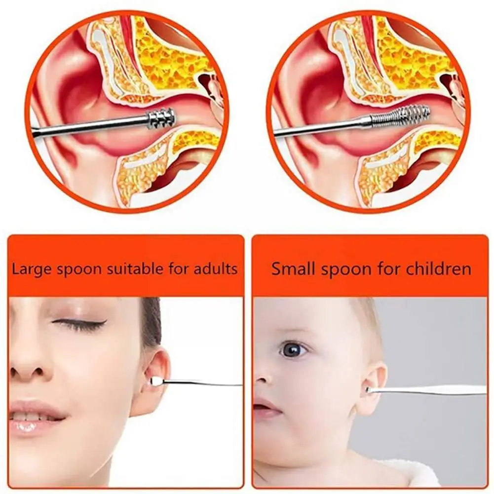 7Pcs/set Practical Ear Wax Pickers Earpick Wax Remover Care Pick Ear Spoon Ear Curette Clean Ear Cleaner Tool Cleaner V5X1
7Pcs/set Practical Ear Wax Pickers Earpick Wax Remover Care Pick Ear Spoon Ear Curette Clean Ear Cleaner Tool Cleaner V5X1