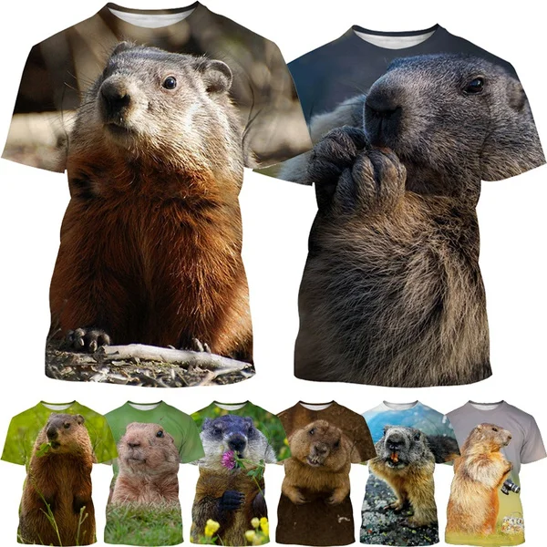 New Animal Groundhog Printed T Shirt Men's Marmota Casual Fashion Short-sleeved T Shirt 3D Harajuku Streetwear Top
New Animal Groundhog Printed T Shirt Men's Marmota Casual Fashion Short-sleeved T Shirt 3D Harajuku Streetwear Top
