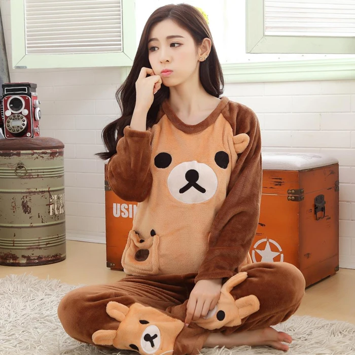 Dormxion Autumn Winter Women Pyjamas Sets pajamas Sleepwear Suit Thick Warm Coral Flannel nightgown Female Cartoon Lovely
Dormxion Autumn Winter Women Pyjamas Sets pajamas Sleepwear Suit Thick Warm Coral Flannel nightgown Female Cartoon Lovely