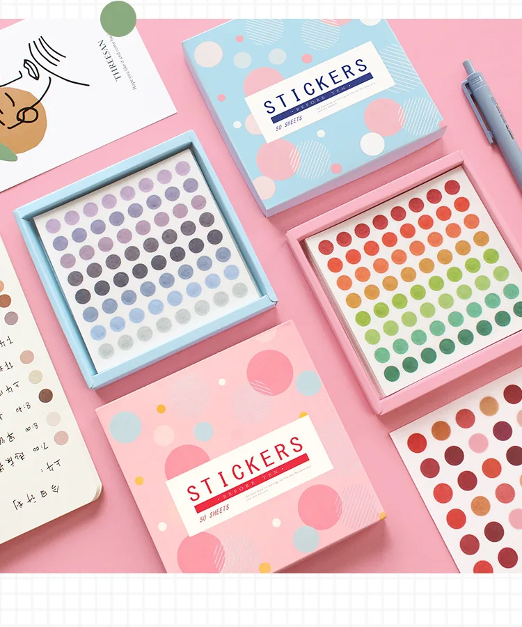 Yisuremia 50 Sheets Morandi Dot Stickers Set Decorative Scrapbooking Sticker Label Marker Handbook&Memo Note Marker Stationery
Yisuremia 50 Sheets Morandi Dot Stickers Set Decorative Scrapbooking Sticker Label Marker Handbook&Memo Note Marker Stationery