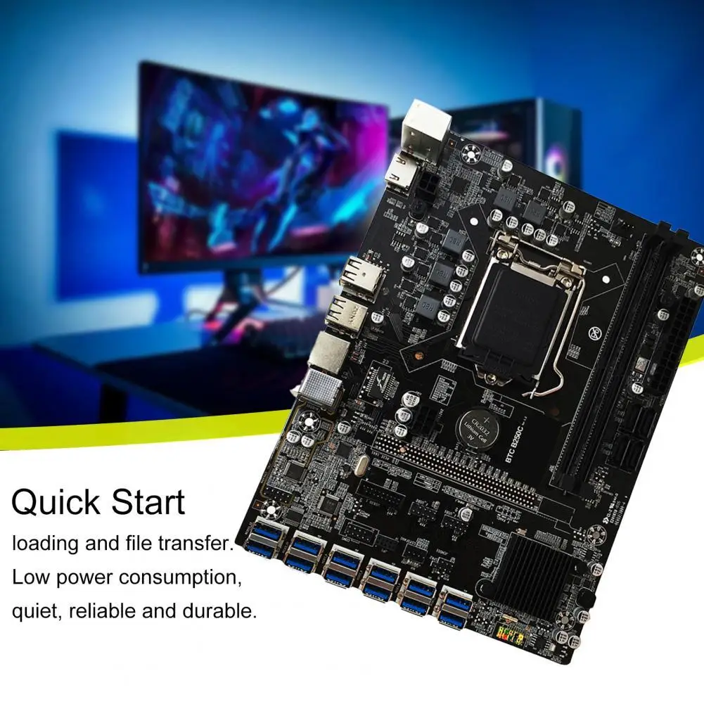 Mining Motherboard Multi Ports LGA1151 PCB B250C BTC 12P PCIe 1x to USB3.0 Cost Saving Mining Machine Mainboard for Miner
Mining Motherboard Multi Ports LGA1151 PCB B250C BTC 12P PCIe 1x to USB3.0 Cost Saving Mining Machine Mainboard for Miner
