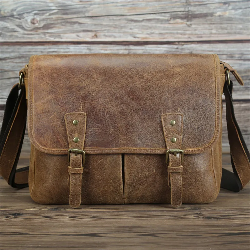Nesitu High Quality New Vintage Brown 100% Thick Genuine Leather Men Messenger Bags Cowhide Male Shoulder Bag M028
Nesitu High Quality New Vintage Brown 100% Thick Genuine Leather Men Messenger Bags Cowhide Male Shoulder Bag M028