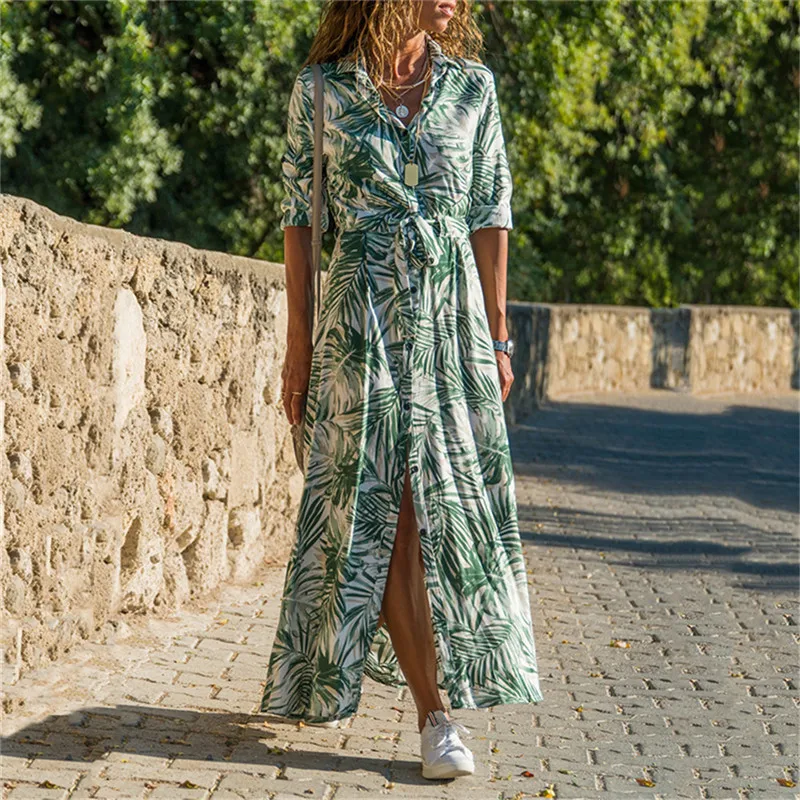 Women Fashion Casual Dresse Long Shirts Long Sleeve Bohemian Floral Ruffles Elegant Maxi Dress Holiday Wear
Women Fashion Casual Dresse Long Shirts Long Sleeve Bohemian Floral Ruffles Elegant Maxi Dress Holiday Wear