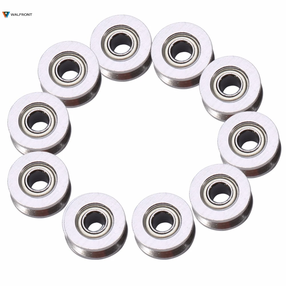 10pcs V624ZZ V Groove Ball Bearing Pulley For Rail Track Linear Motion System 4*13*6mm | Pulleys