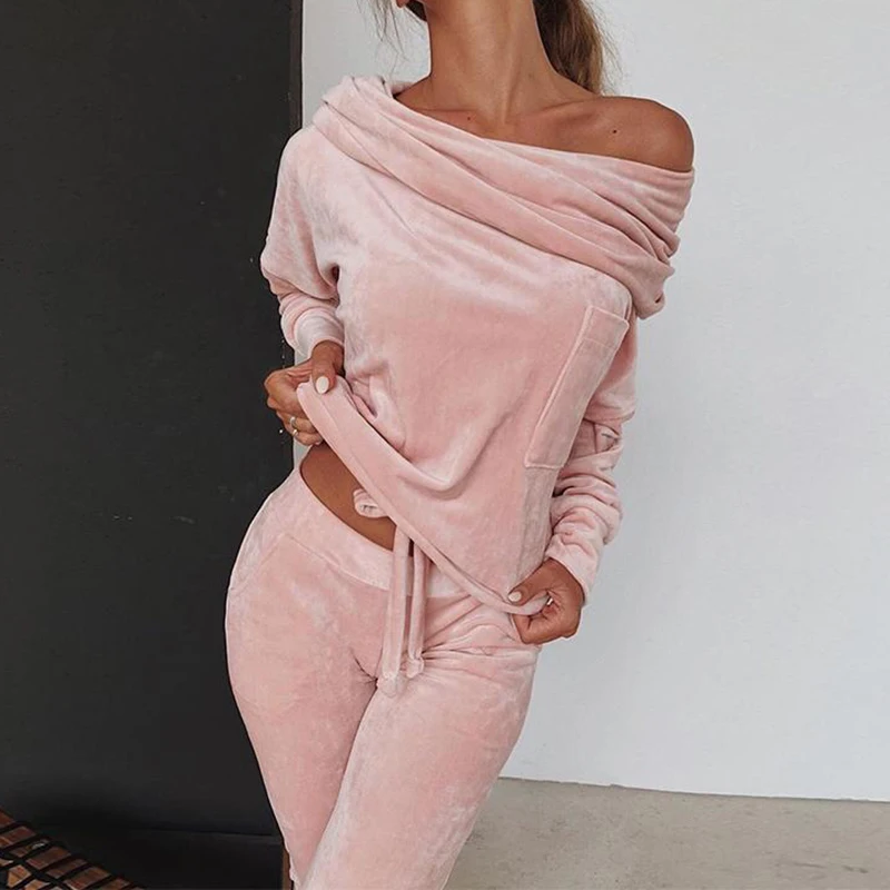 New Womens Sets Slash Neck Top Long Pants Velvet Women Tracksuits Warm Autumn Winter Two Piece Sets Casual 2 piece Outfits GV961
New Womens Sets Slash Neck Top Long Pants Velvet Women Tracksuits Warm Autumn Winter Two Piece Sets Casual 2 piece Outfits GV961